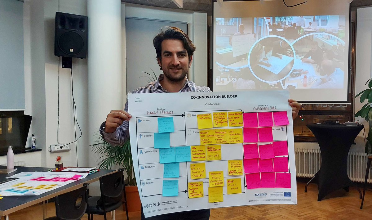 🔔 Update from the “Don’t Wait, Co-Innovate!” workshop: our sales manager <a href="/pogoffin/">Pierre-Olivier G.</a> , mapping his given case study after applying the information learned on the co-innovation builder tool!

#coinnovation #workshop #CORSHIP