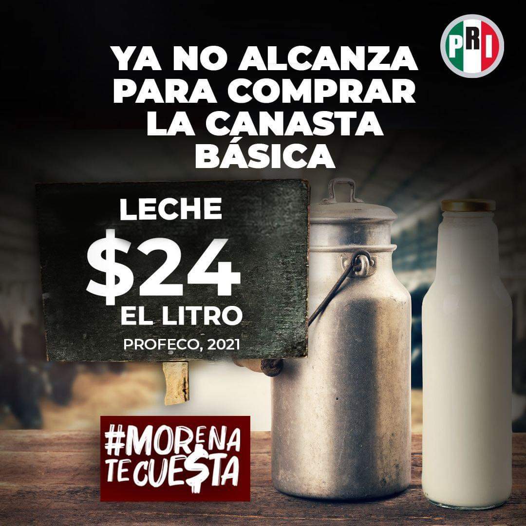 Erubiel_Alonso_'s tweet photo. Muy lamentable para las familias mexicanas lo que Morena hace, sin remordimientos afecta la calidad de vida de los mexicanos elevando los precios de productos básicos, como la leche, al grado de que es imposible comprarlos. #MorenaTeCuesta https://t.co/vJXhGcqFWc