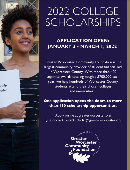GuidingRams's tweet photo. Seniors: See below for information on Greater Worcester Community Foundation Scholarships.💰Applications open January 3rd.  See your counselor with questions. https://t.co/em44gHi8Ib