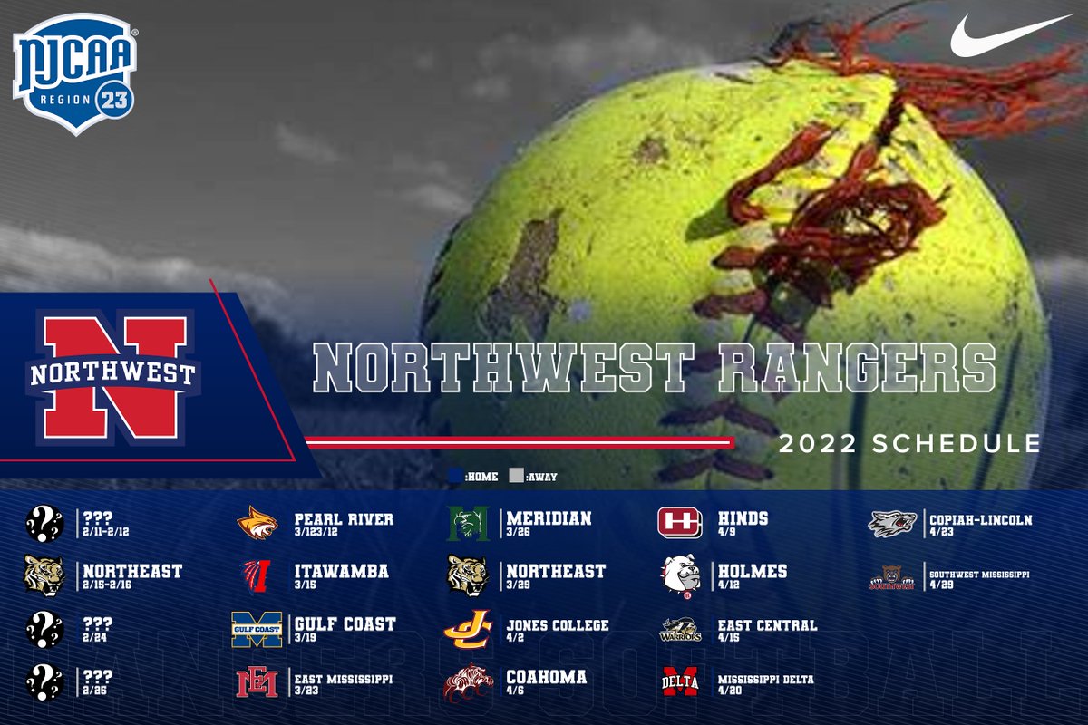 NWCCSoftball's tweet photo. Our spring schedule is out! #RangerUp https://t.co/eF0IEaFNEf