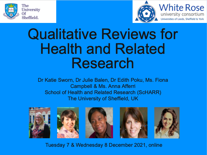 FertiCare4All's tweet photo. Upcoming: our @WhiteRoseUC network &amp; @ScHARRSheffield research stimulation fund training on qualitative reviewing for health research, with a focus on maternal &amp; reproductive health including infertility in the Global South. Looking forward to welcoming all participants tomorrow! https://t.co/CxwnQH8iCk