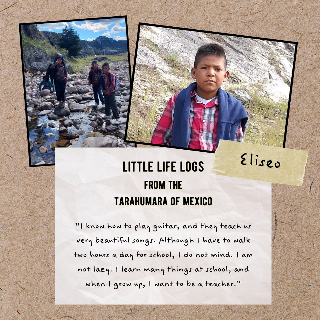 OurLifeLogs's tweet photo. "My name is Eliseo Parra from the Waehachi community. I live one hour from school. I usually get up at 5:30 in the morning and leave around 6:30 with my sister and friends to go to school. I really like going to class. My teachers explain the subjects to me very well and (1/6) https://t.co/Yh4cpA2FLH
