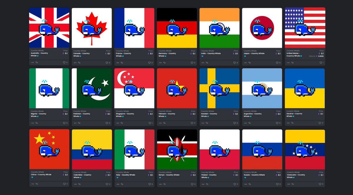 CountryWhales's tweet photo. Buy Your Country Whale 🐳 NFTs
Now 👇
https://t.co/7GF5Gm7waf
.
#nfts #nft #nftart #nftartist #nftcollector #cryptoart #digitalart #nftcommunity #art #crypto #ethereum #blockchain #cryptocurrency #cryptoartist #opensea #nftcollectors #bitcoin #nftdrop #nftcollectibles #artist #d https://t.co/3qxTWbi6QV