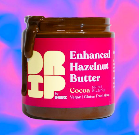 hi we have (re)dropped DRIP! 🥳 DRIP is our version of “nutella.” it all started when we found out how bad nutella actually is for u…so we took out all the bad, and packed it with 6 whole, clean, organic ingredients + maca 🍫 available now at eatdeux.com 🤎