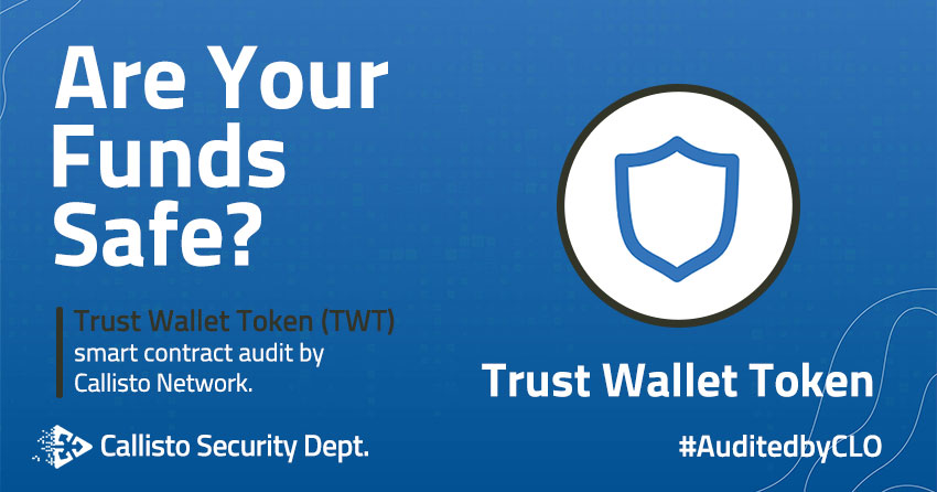 CallistoAudits's tweet photo. Are Your Funds Safe?

Callisto Network Security Department ( $CLO ) conducted the #TrustWalletToken ( $TWT ) smart contract security audit.

Here is the report:
📋 https://t.co/MAkddRYVxF https://t.co/gm9LQXP9PI