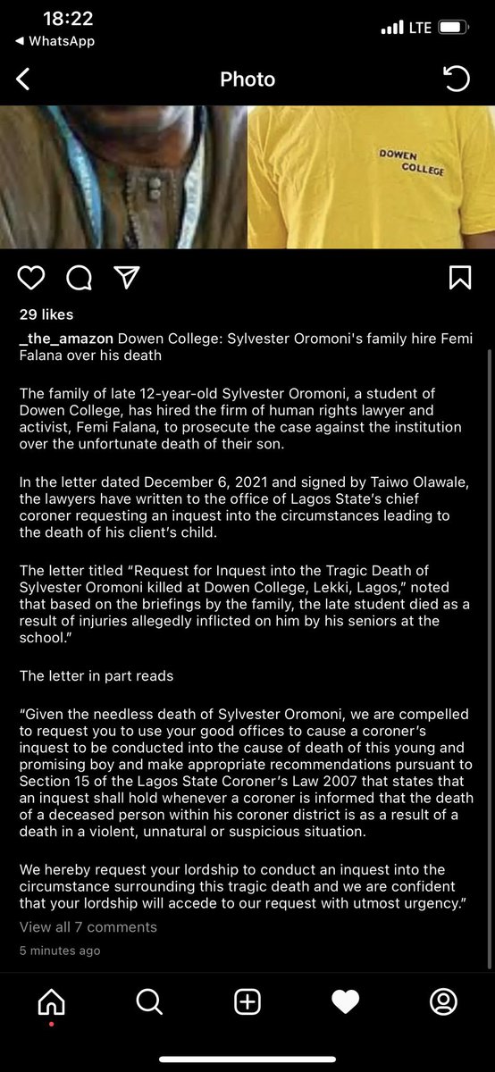 OurFavOnlineDoc's tweet photo. Remember little Sylvester who was murdered a few days ago by some scoundrels in that unfortunate Dowen College?

The boy’s family has now gotten Femi Falana to act as their lawyer in the pursuit of justice against the killer college and its authorities.

I’ve never been so happy! https://t.co/XZuVxf25lN