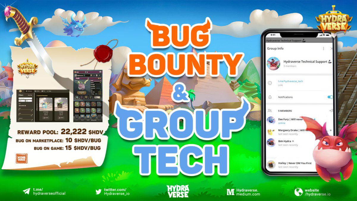 Hydraverse_io's tweet photo. 🚀 Bug Bounty Campaign in Hydraverse Alpha Test 🐞

⏰ Timeline: 7th December - 13th December, 2021

💸 Reward pool: 22,222 $HDV

📕 Details of how to join: https://t.co/xnQXDUNxgA
-------------------

🦾 Hydraverse Technical Support Group 
📍Join us here: https://t.co/6ojbDozncJ https://t.co/Kcn0iX2s8p
