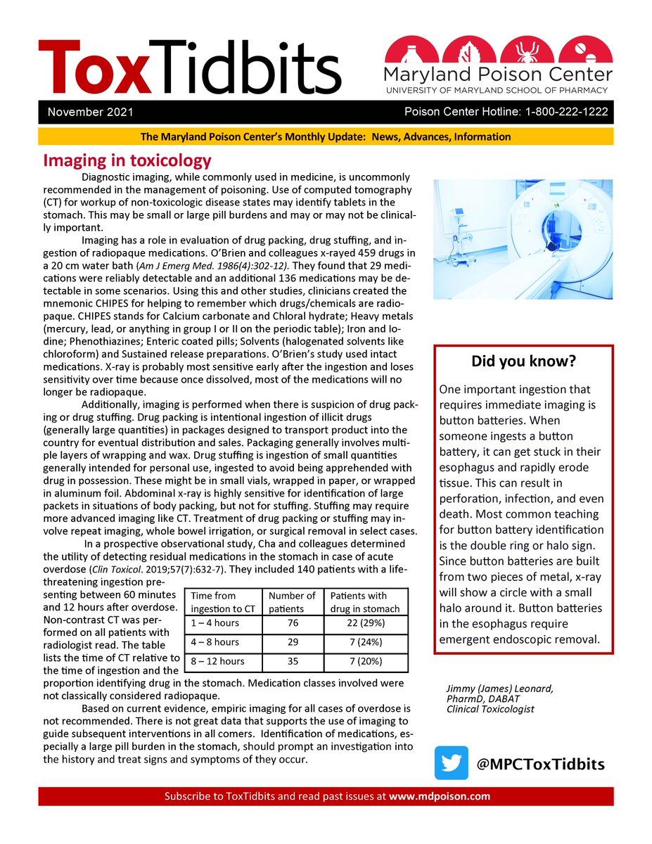 bit.ly/ToxImagingTTB Our ToxTidbits from November. December soon. Stay tuned.