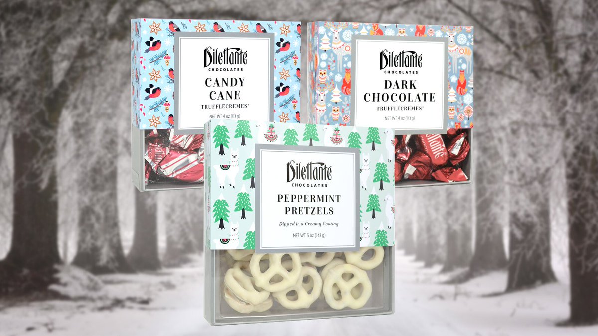 New holiday gift boxes have arrived at Dilettante.com. Try new Peppermint Pretzels, TruffleCremes, Milk Chocolate Foils, & more.

#Dilettante #DilettanteChocolates #HolidayChocolate #ChocolateGifts #Holidayseason #ChocolatePretzels #ChocolateLover #ChocolateLovers #Yum