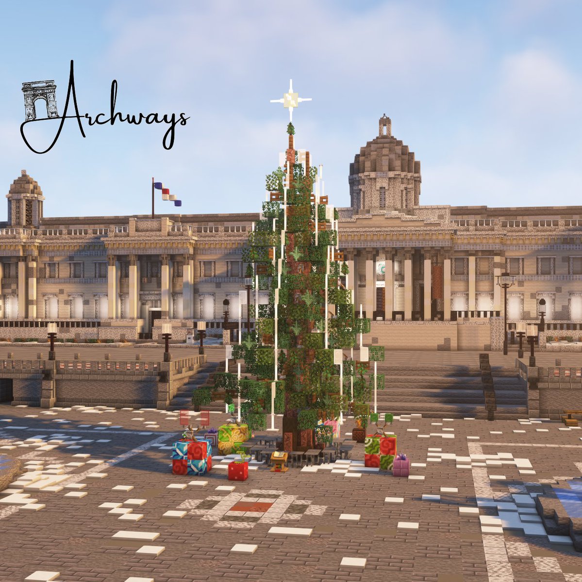 ArchwaysTeam's tweet photo. We're excited to announce that we're working with @Skogliv_no to bring Christmas at Trafalgar Square to Minecraft! Join us the 24th of December to walk around the Christmas tree!🎄
#Minecraft #Minecraftbuilds #minecraft建築コミュ #London #TrafalgarTree #Christmas #Christmas2021 https://t.co/pY2RmyZFTe