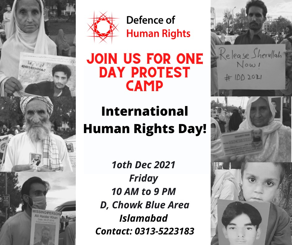 AminaMJanjua's tweet photo. Plz join #Camp &amp; show solidarity with victims of #EnforceDisappearances,we dedicate this day #IntHRDAY to the courageous struggles of the mothers, daughters, wives and sisters of the  Disppeared who face every torture &amp; yet continue seeking Truth and Justice for their loved ones https://t.co/B2fRGxCsvg