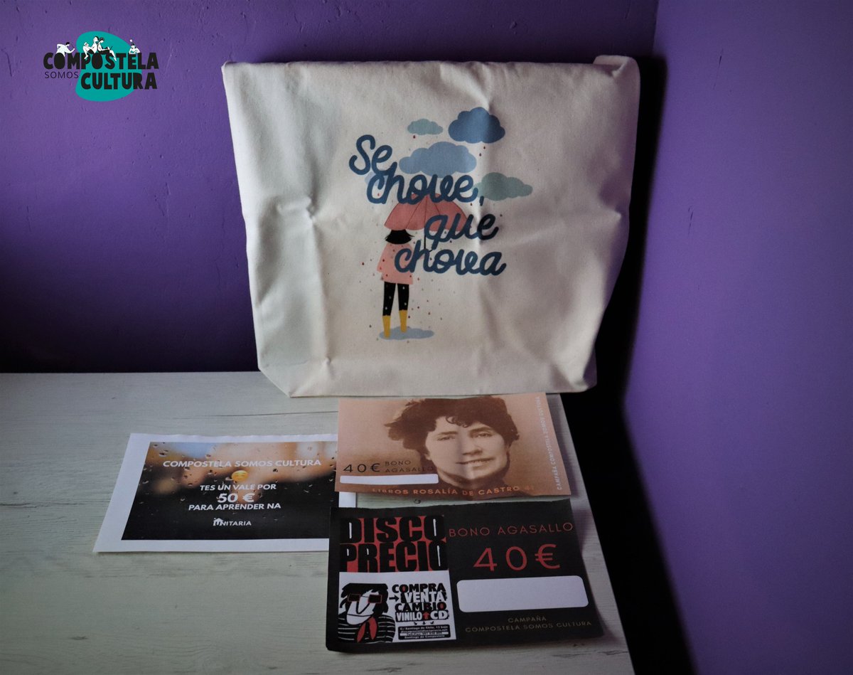 CompostelaSomos's tweet photo. 📣 Sorteo do #MicroeventoCINE
➡ Bono 40€ na libraría Rosalía de Castro
➡ Bono 50€ na @EscolaUnitaria
➡ Bono de 40€ en Disco Precio
➡ Bolsa de tea
👉 Retuiteade o tuit de onte (fixado no perfil), para participar!
#CompostelaSomosCultura https://t.co/bu9k5coNoa