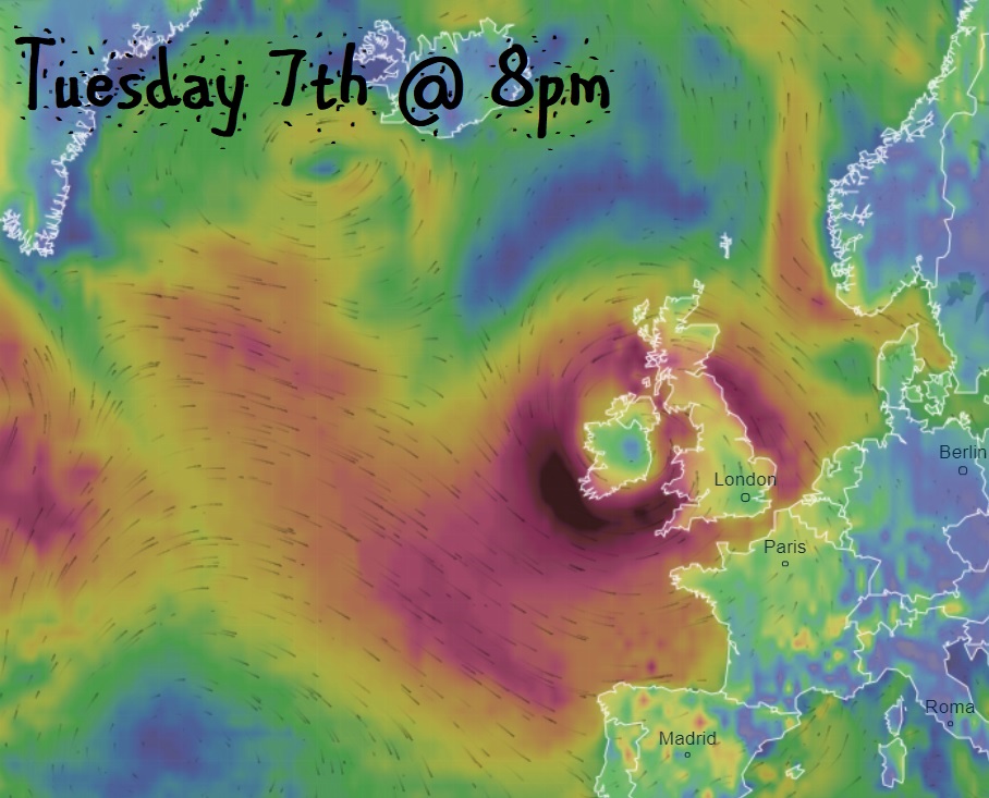 WindyWilson88's tweet image. should see it early afternoon on Tuesday
 
The EASTERN side of Scotland, especially the NE gets it late late Tuesday night going into Wednesday
 
Ireland gets the tail end again on Wednesday as well

#StormBarra #WindysBarraUpdate #Wind #Rain #ScotsSnow #SnowDay #Snow