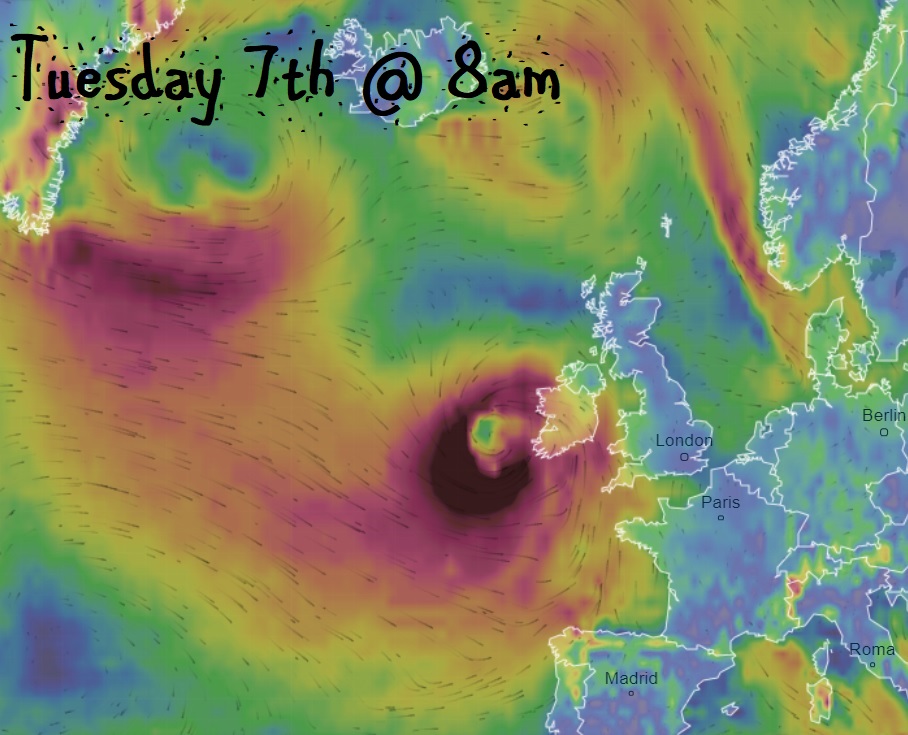 WindyWilson88's tweet image. should see it early afternoon on Tuesday
 
The EASTERN side of Scotland, especially the NE gets it late late Tuesday night going into Wednesday
 
Ireland gets the tail end again on Wednesday as well

#StormBarra #WindysBarraUpdate #Wind #Rain #ScotsSnow #SnowDay #Snow