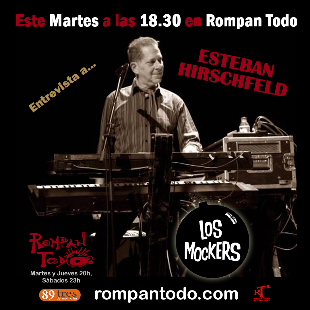 Este Martes a las 18.30 hrs (horario especial) entrevistamos a un referente de la música uruguaya en el mundo. ESTEBAN HIRSCHFELD (Los Mockers) en alusión a la presentación del libro ¨Eres un Mod o un Rocker, La historia de los Mockers¨.
Regalaremos un libro gentileza de Penguin