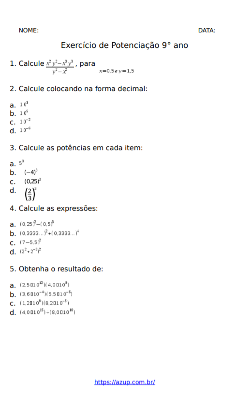 9º ano  Conteúdos de Matemática 9º ano Ensino Fundamental