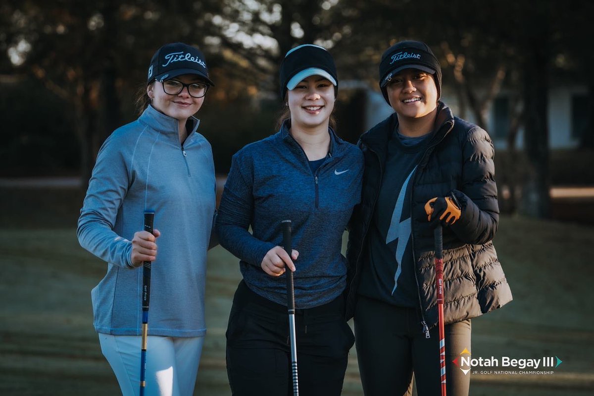 nb3jgnc's tweet photo. All smiles are the first round is underway! Catch the action on @golfchannel from 7:00 - 9:00pm EST on December 8th! #jgnc #previouslyrecorded @CoushattaResort @koasatipinesccr @WilsonGolf @JuniorGolfHub @GOLFTEC @GotoCaddie https://t.co/H4b3fbUV8P