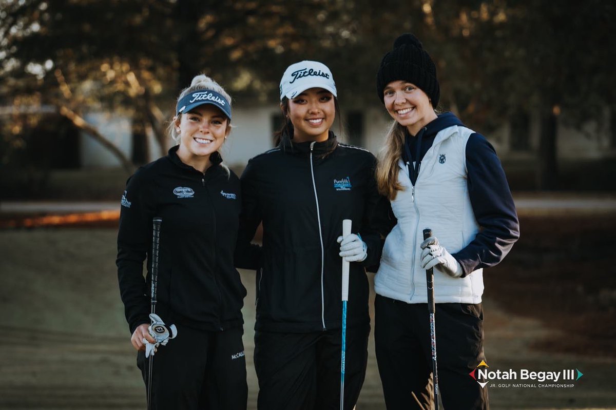 nb3jgnc's tweet photo. All smiles are the first round is underway! Catch the action on @golfchannel from 7:00 - 9:00pm EST on December 8th! #jgnc #previouslyrecorded @CoushattaResort @koasatipinesccr @WilsonGolf @JuniorGolfHub @GOLFTEC @GotoCaddie https://t.co/H4b3fbUV8P