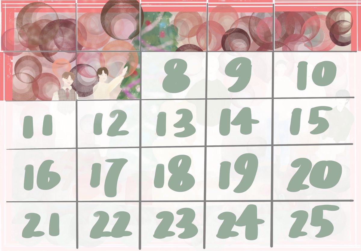 Sugiharu57's tweet photo. ＊🎄BTS advent calendar🎄＊
今日から25日までの間、勝手にアドベントカレンダーでChristmas countdownはじめます✨
一日1枚、全25枚、クリスマスに絵が完成します＊
【Day7】
#btsadvent #btsadventcalendar 
#btsarmy #btsfa #btsfanart #btsholidaycollection #bts https://t.co/wA7z3I2pYv