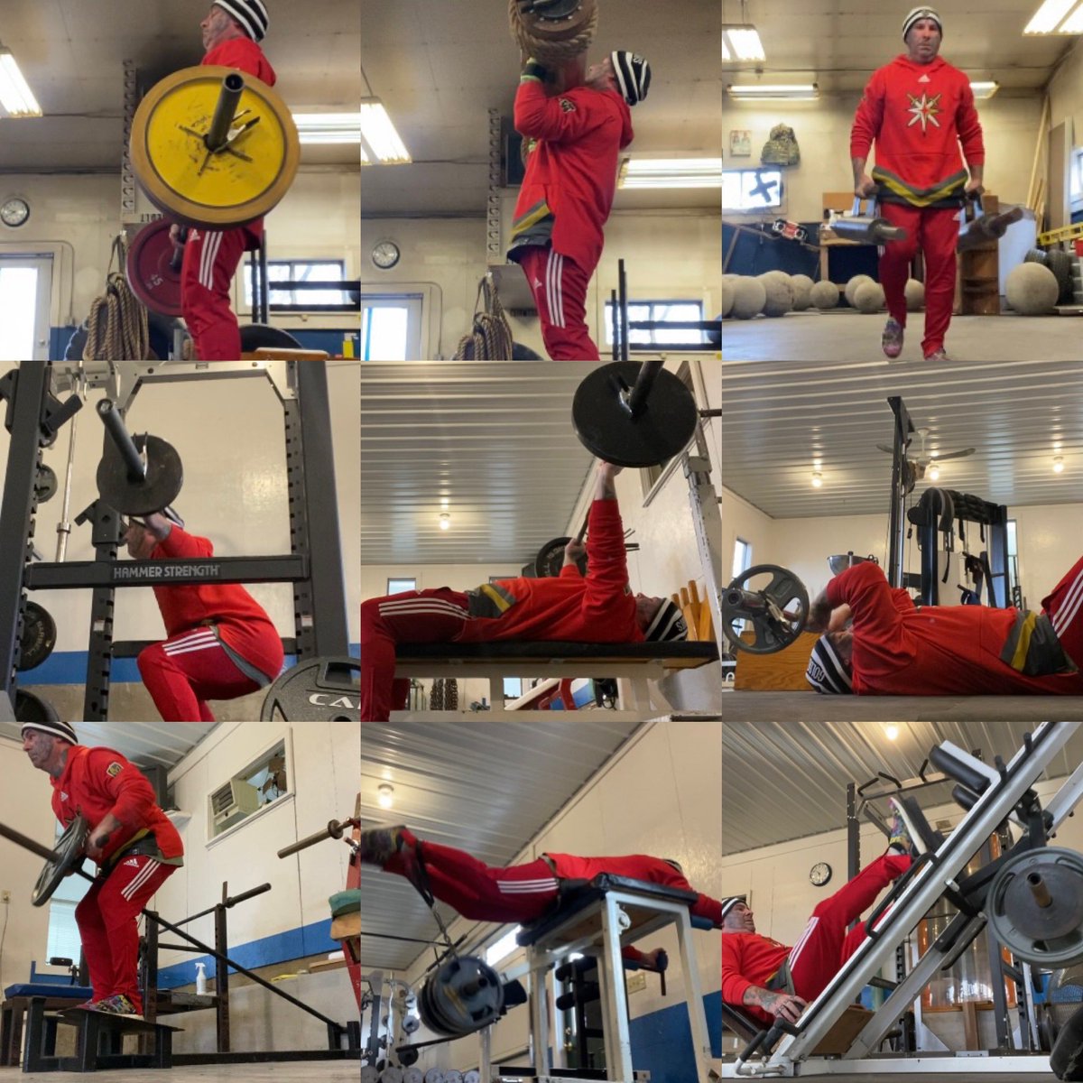 RogerHillJr's tweet image. Awesome #strongmantraining session this morning at WorkHorse Gym Inc. 😀🏋️‍♀️💪 Got in some deadlifts, worked on the clean on the log press, farmers walk working on grip strength, squats, leg press, bench press, t-bar rows, bicep curls, tricep skull crushers, &amp;amp; hyper reverses 😀💪🏋️‍♀️