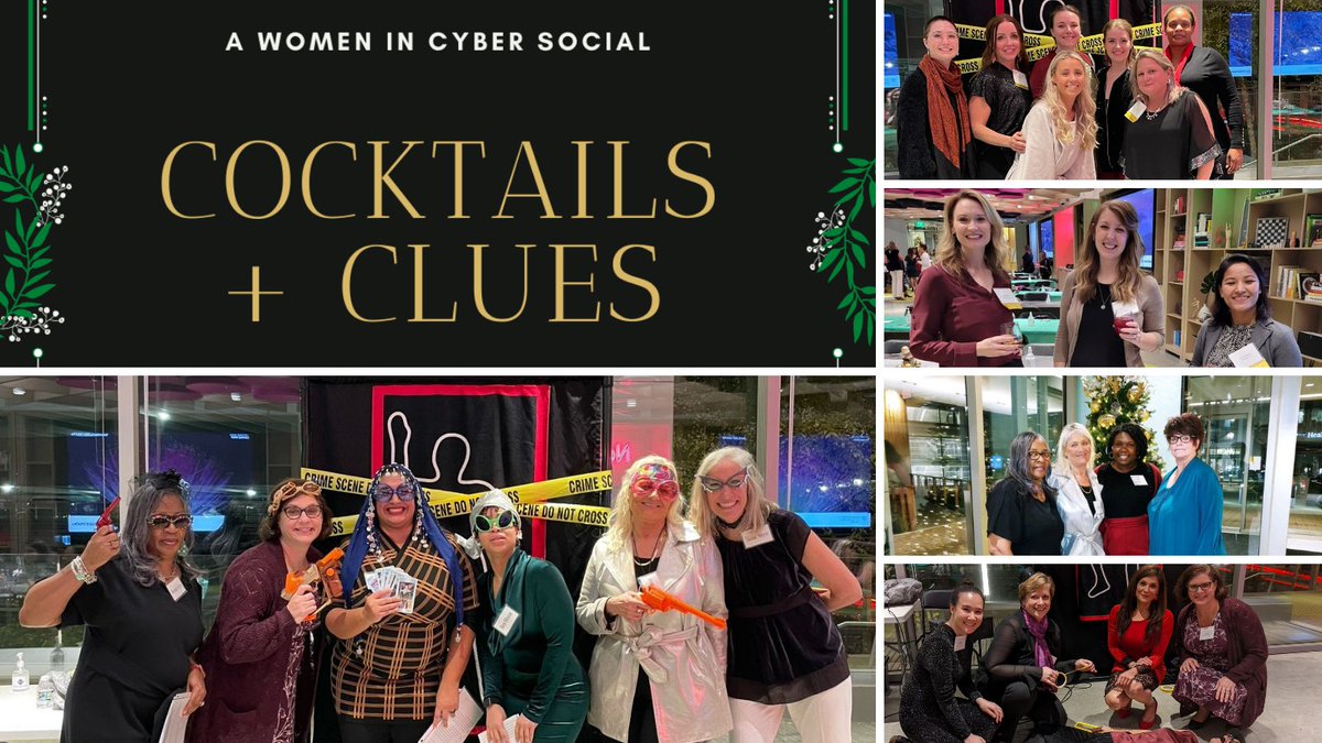 CyberAssocX's tweet photo. We had a great night celebrating #WomenInCyber! We laughed and solved a murder with @WhodunnitforHir, caught up with old friends, and met new ones. Thank you to our event sponsors @bwtechRPC, Dobbs Defense Solutions, @USCyberMag, and @JovianConcepts. https://t.co/Re0avlDT25
