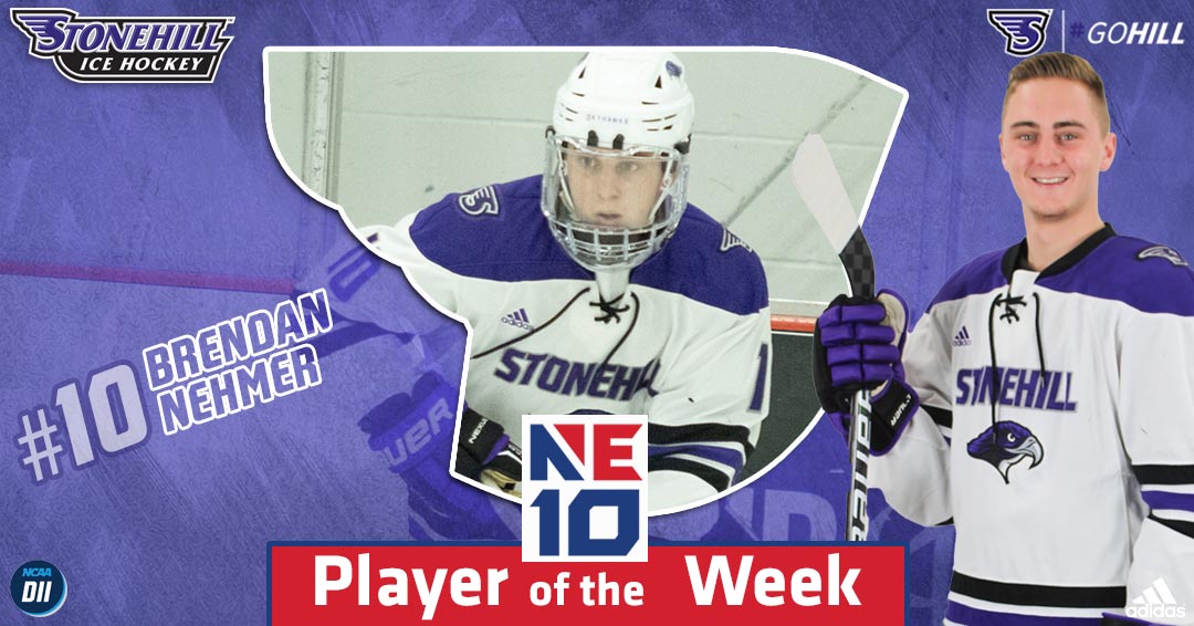 GoStonehill's tweet photo. Congrats to Brendan Nehmer who earned @TheNortheast10 Player of the Week honors after his strong week against Johnson and Wales and Post University!

#GoHill #NE10EMBRACE #NCAAD2

📰https://t.co/Kt550OeT51 https://t.co/zZ1ABGU218