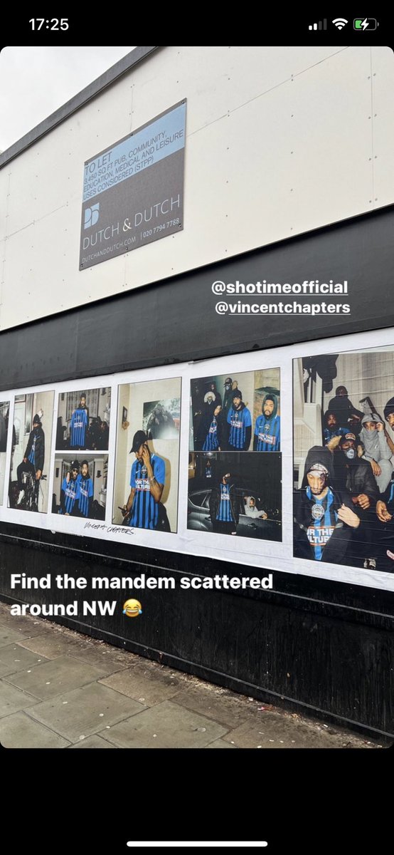 Come on you Sho 💙🖤💙🖤 <a href="/ShotimeFC/">Shotime FC</a> Bill Board in Kilburn, London. Big up my bro for life Shane Vincent, best photographer in the world. This is legendary