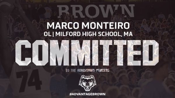 Hawks74Monteiro's tweet photo. Committed ✅🐻🌿 @BrownUFootball @MHSCoachO @Coacholson2 https://t.co/0kSEmGjE7h