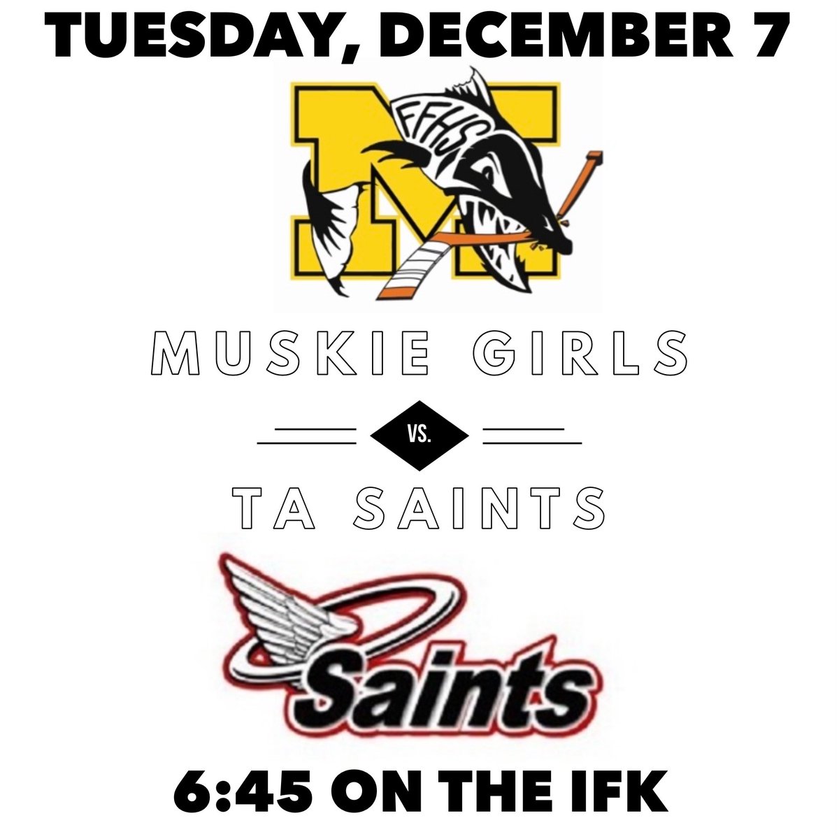 Come out to support the girls tomorrow night as they take on TA in league play! 🏒