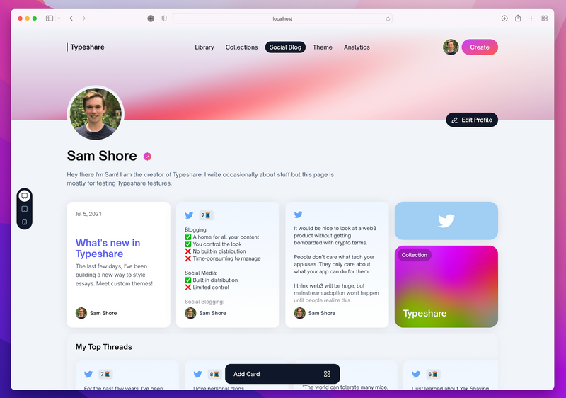 Sam Shore's Threads – Thread Reader App