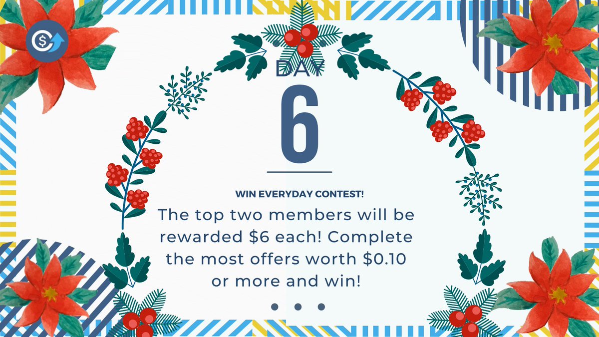 DollarClixTweet's tweet photo. The top two members will be rewarded $6 each! Complete the most offers worth $0.10 or more and win!
.
.
.
#HappyDecember #December2021 #paidsurveys #Rewards #DecemberDailies #Dollarclix #funrewards #opinion #surveys #takesurveysformoney #join https://t.co/hUsKfsk2gs