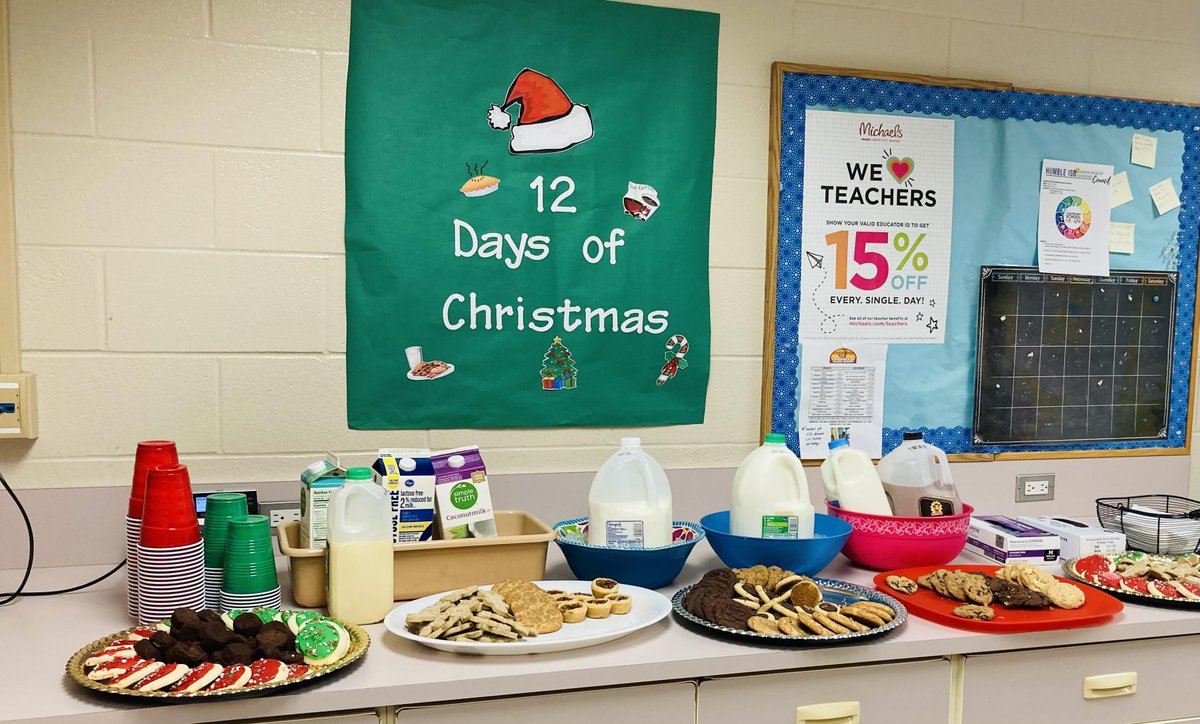 I happen to be working at HHE on the perfect day! HHE Principals are giving staff a special treat for 12 days! Today was Cookies and Milk! Yum! <a href="/HumbleISD_ESS/">Humble ISD Educational Support Services</a> <a href="/HumbleISD_HHE/">Hidden Hollow Elementary</a> <a href="/HumbleISD/">Humble ISD</a>