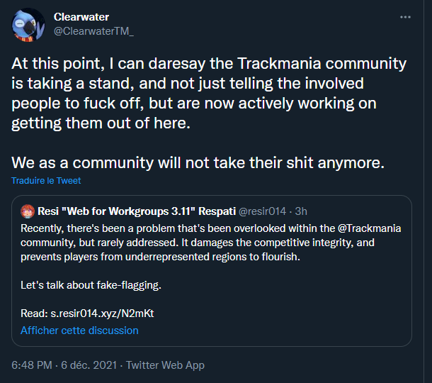 MemeTrackmania's tweet photo. @ClearwaterTM_ Il faut assumer ses propos mon grand https://t.co/ZeVRsAC0GU