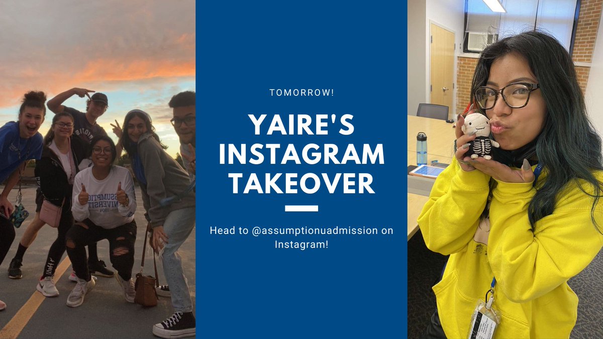 Head to @assumptionuadmission on IG tomorrow to follow Yaire's day!