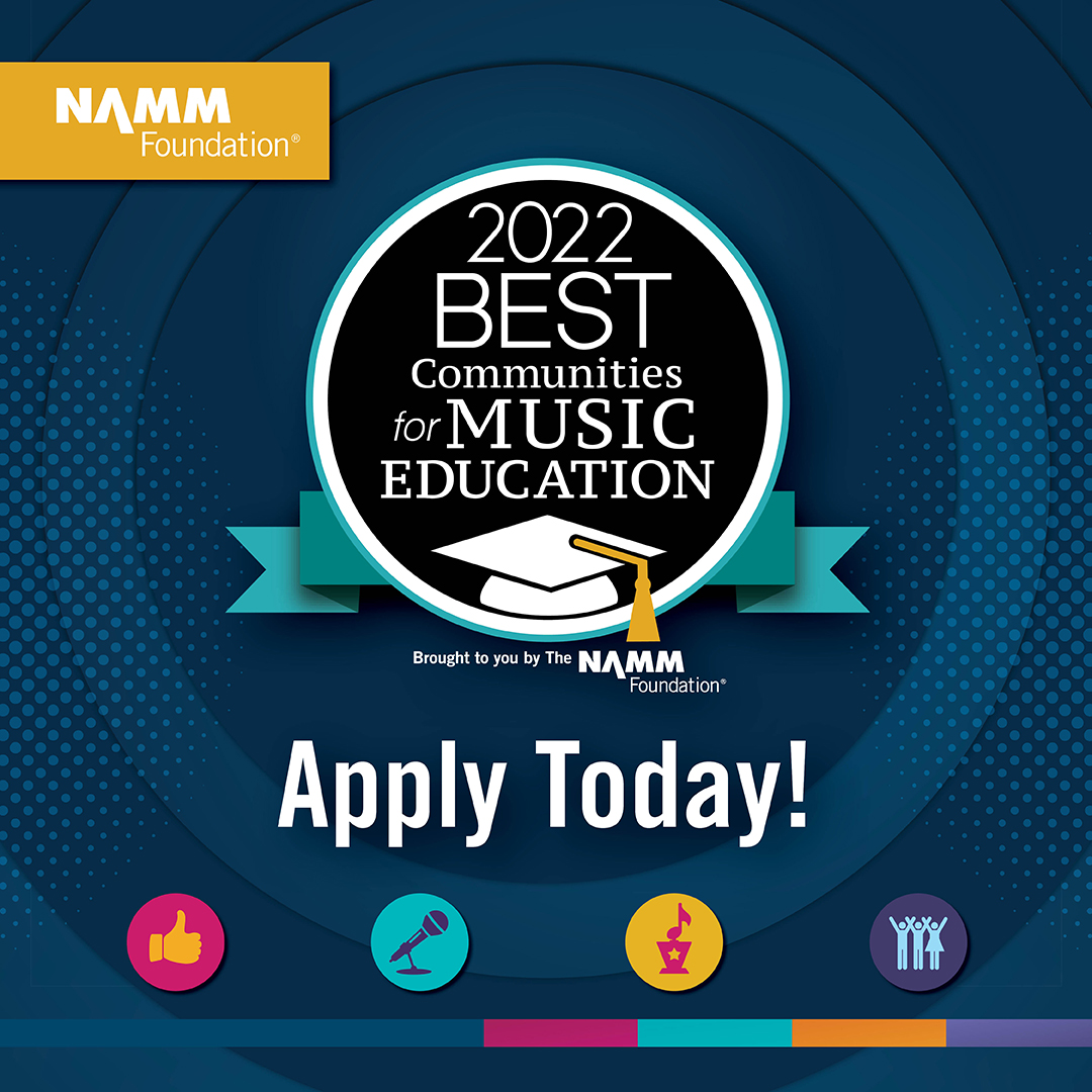 NAMMFoundation's tweet image. Celebrate your school/district's commitment to music education with the Best Communities for Music Education awards program: 
nammfoundation.org/what-we-do/bes…