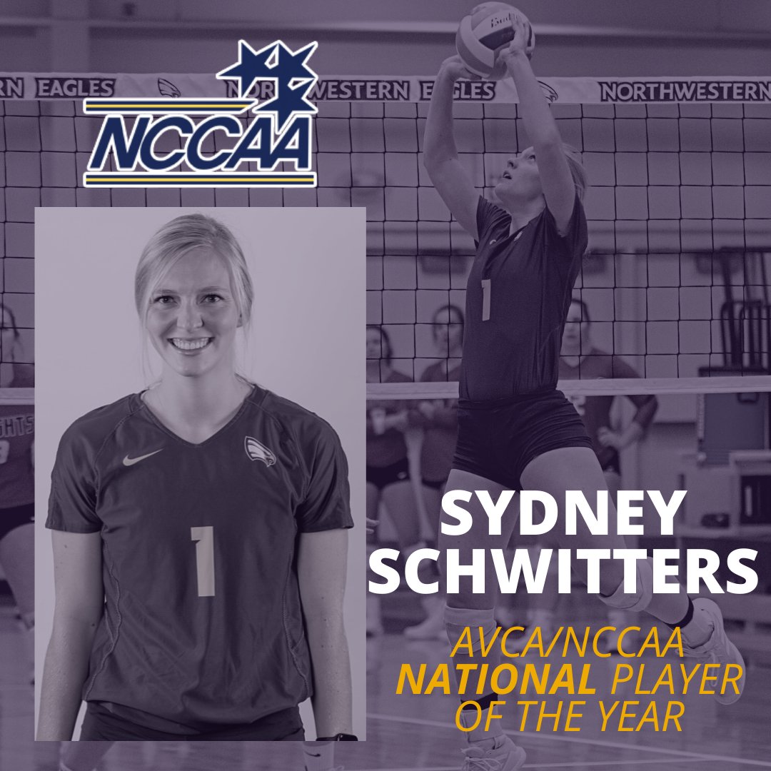‼️NATIONAL PLAYER OF THE YEAR‼️
Congratulations to @sydneyschwitters on being named the AVCA/NCCAA National Player of the Year. Sydney will be honored at the NCAA Final Four next week in Columbus, OH.
