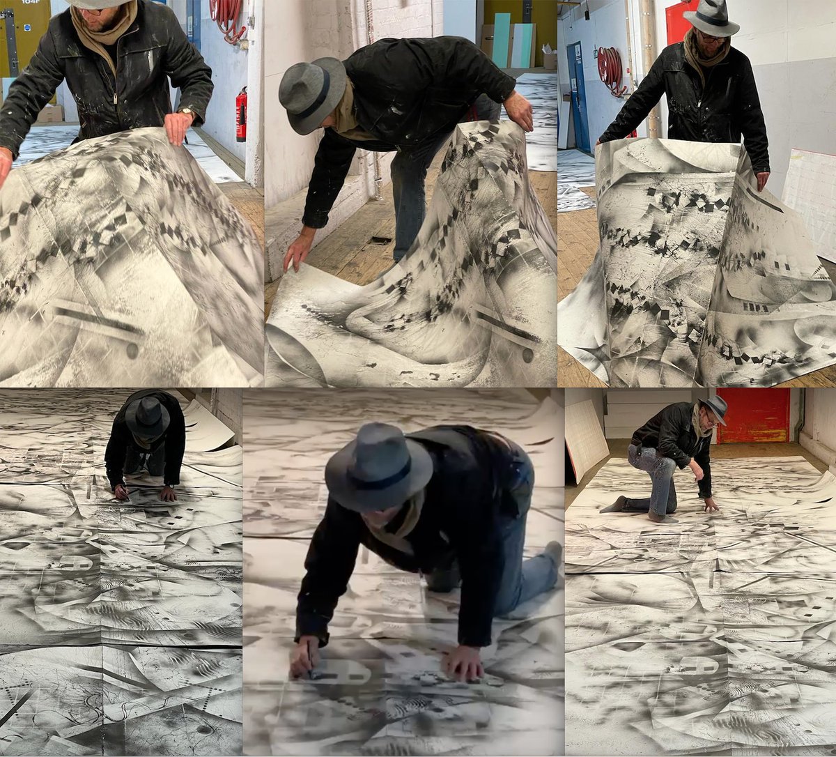 IanAndrewsArt's tweet photo. In full flow for #sketchbookcollider next show at @TheBeaconMuseum Whitehaven Cumbria! 5 Feb-24 April 2022! with @kostas_nikolop and workshops for #Nationalscienceweek with @BritSciAssoc Thanks #NationalLottery #thankstoyou #DrawingProjects #exclusivehiggs #sciart #scicomm https://t.co/b0DmGz55k8