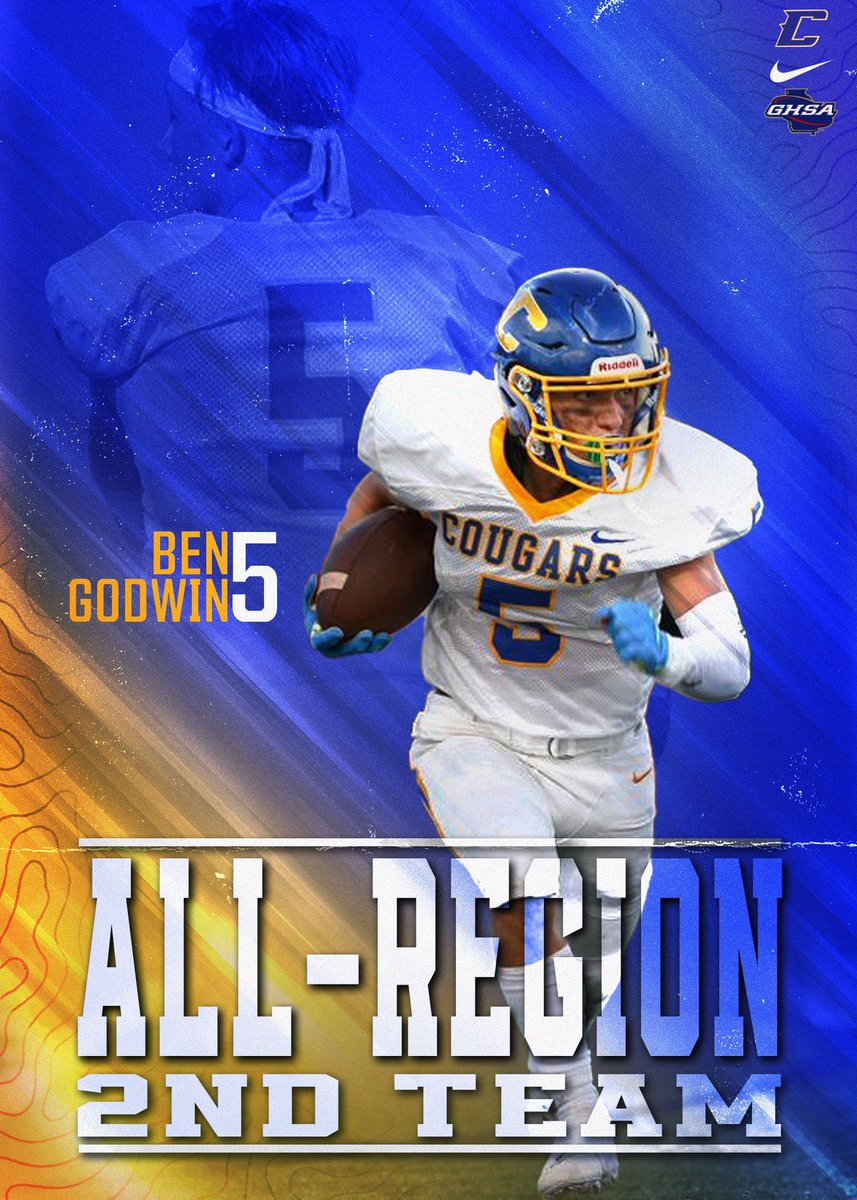 CoachMaloneFB's tweet photo. Congrats to 
@BenGodwin81 
  @HoochFootball on being selected to the GHSA All-Region 7 6AAAAAA 2nd Team Offense. @HoochHappenings @HoochRecruits @Cougar_Captain 
#ToGodBeTheGlory
#AllRegion
#RecruittheHooch
#Allaboutthekids https://t.co/MGDobUerEQ