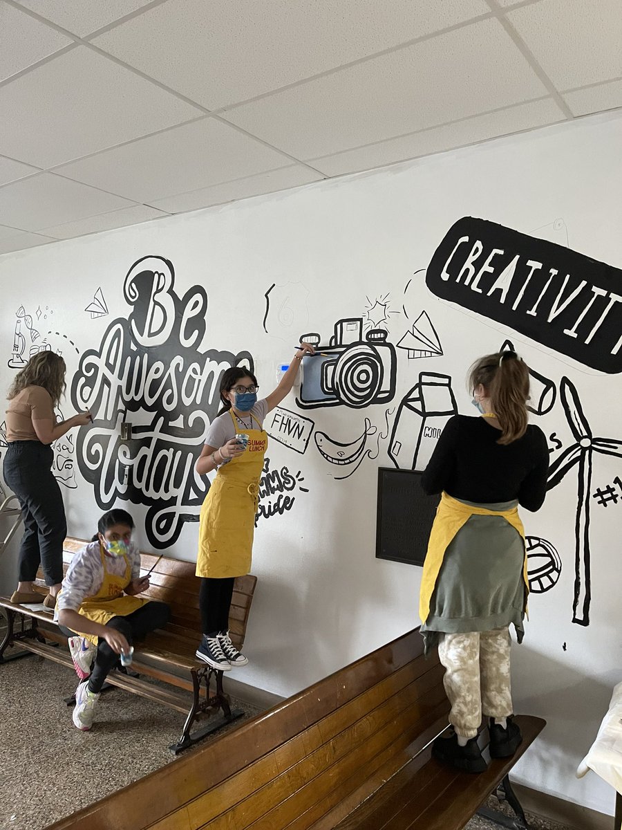 Our Community Arts Program is creating a beautiful mural to brighten up our Community.