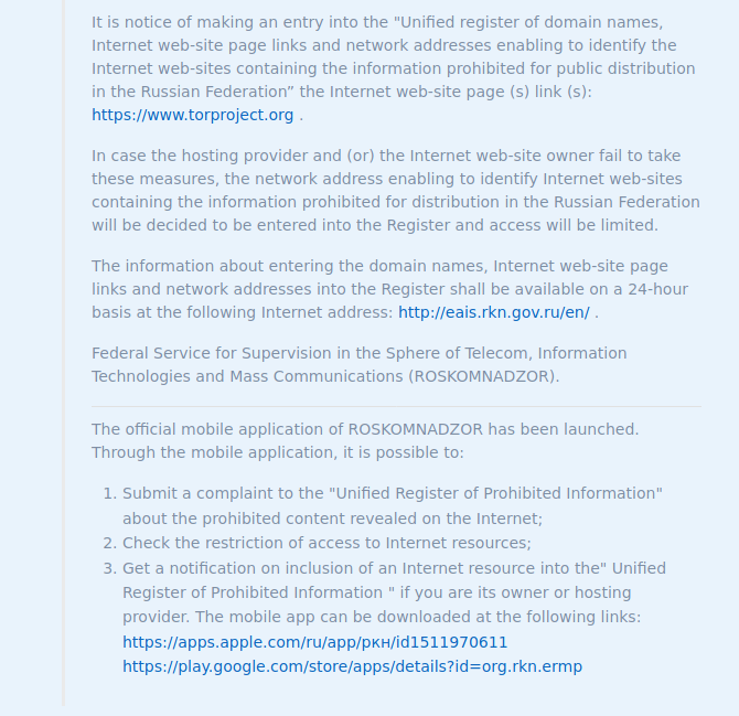 0xggus's tweet photo. 🚨 After reports of Tor blocking in certain ISPs last week, now Russia ROSKOMNADZOR is threatening to block https://t.co/7Oxgv4JaOM main website in the country. 

Tor is used every day by thousands of users in Russia!  #DontBlockTor!!!
https://t.co/nB4j8Iwodv https://t.co/c4FhFhtjl3