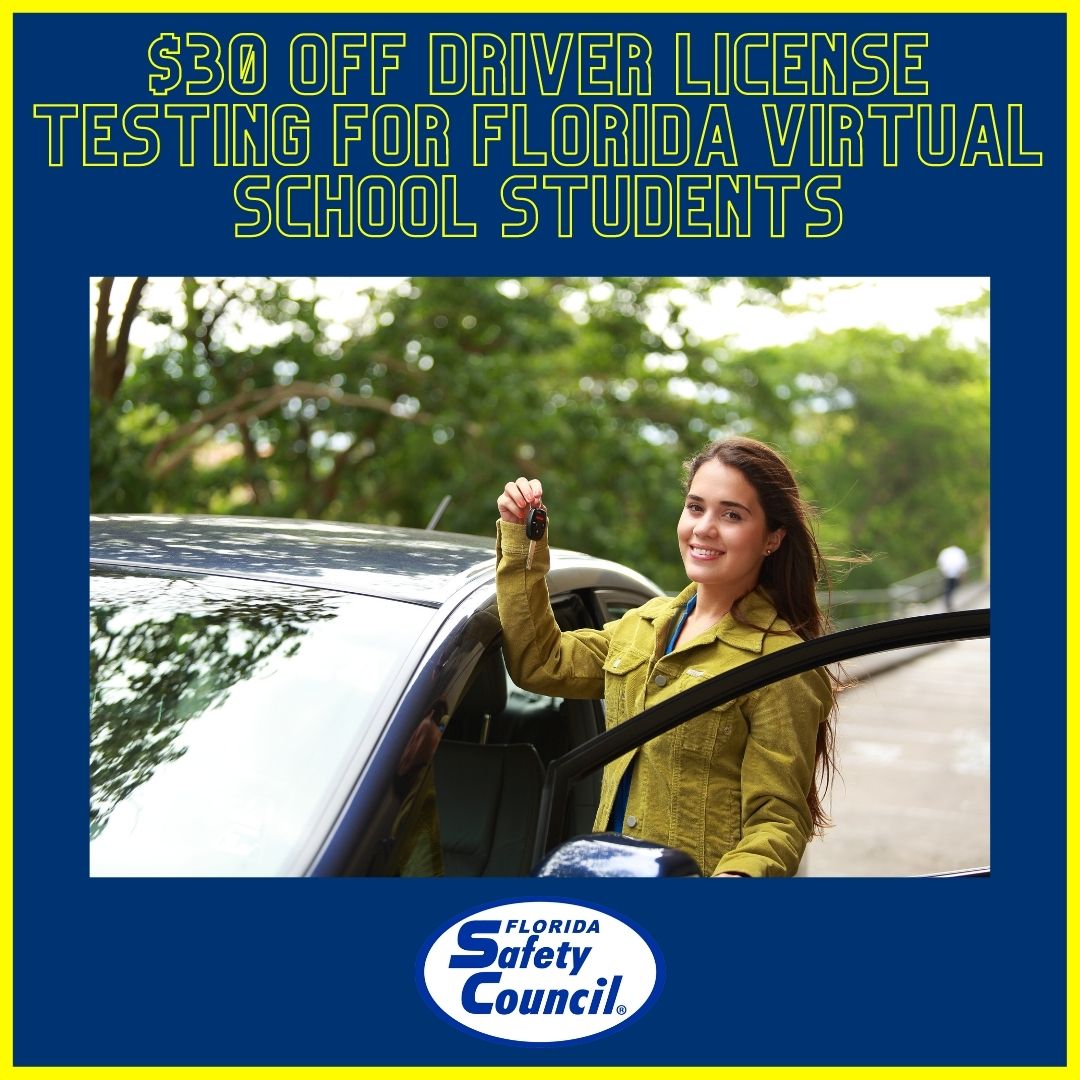 FSCsafety's tweet photo. To thank our FLVS Students, the Florida Safety Council is offering ✨HALF OFF✨ the Driver License Road Testing for FLVS Students! $30 off! Our sale runs until December 31st. Book your appointment now by calling 407-897-4439!
#FloridaVirtualSchool #FLVS #RoadTest #DriversLicence https://t.co/3FhyugugUx