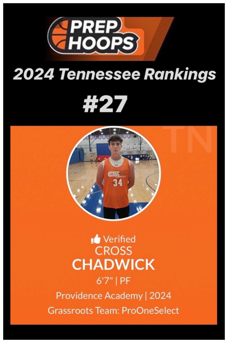 Thank you to <a href="/PrepHoopsTN/">Prep Hoops Tennessee</a> for my recent 2024 ranking.   Thank you to my family, teammates, and coaches.  God is good!!  #BuiltDifferent #KnightNation

@PAKnightshoops