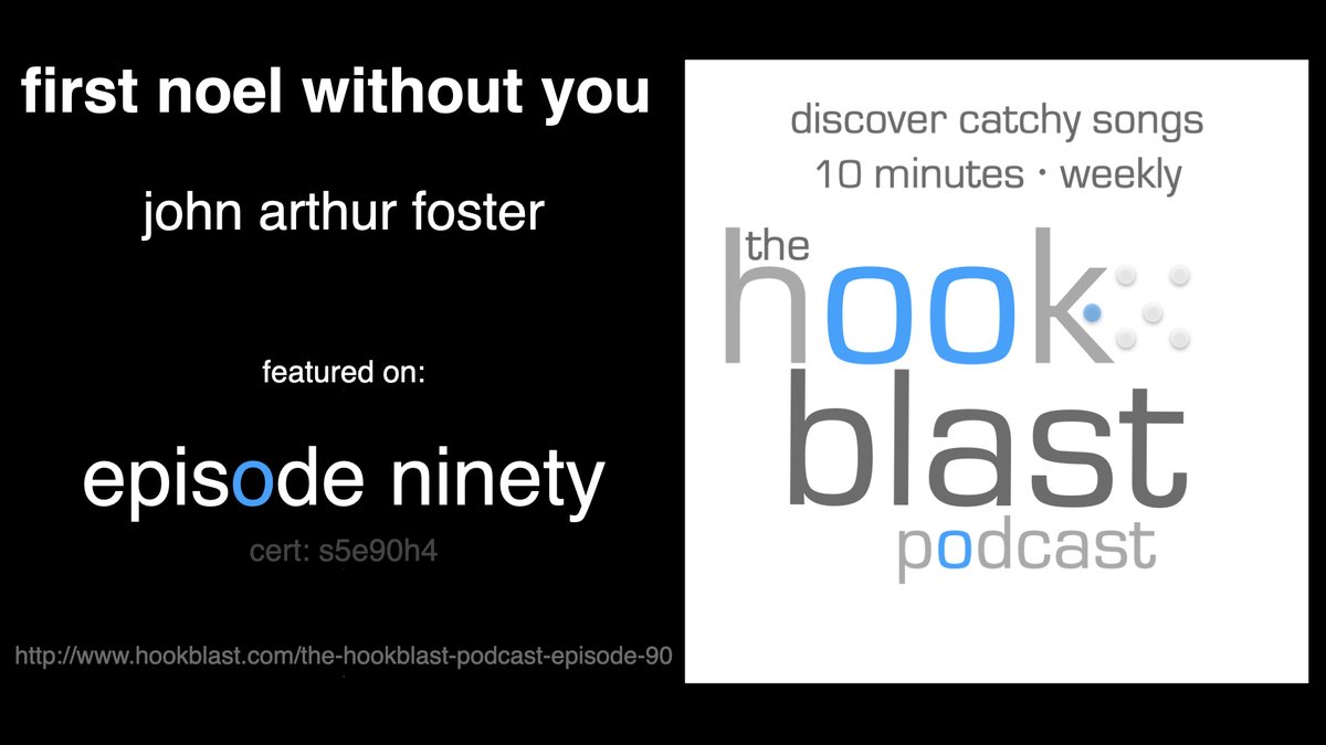For some of us, the holiday season is not always happiness and cheer. "First Noel Without You" from John Arthur Foster (<a href="/jafsongs/">John Arthur Foster</a>) explores the blue side of Christmas.  Give it a listen on Episode 90 of #TheHookblastPodcast bit.ly/31CTGb3 #NewMusic #JustTheHooks