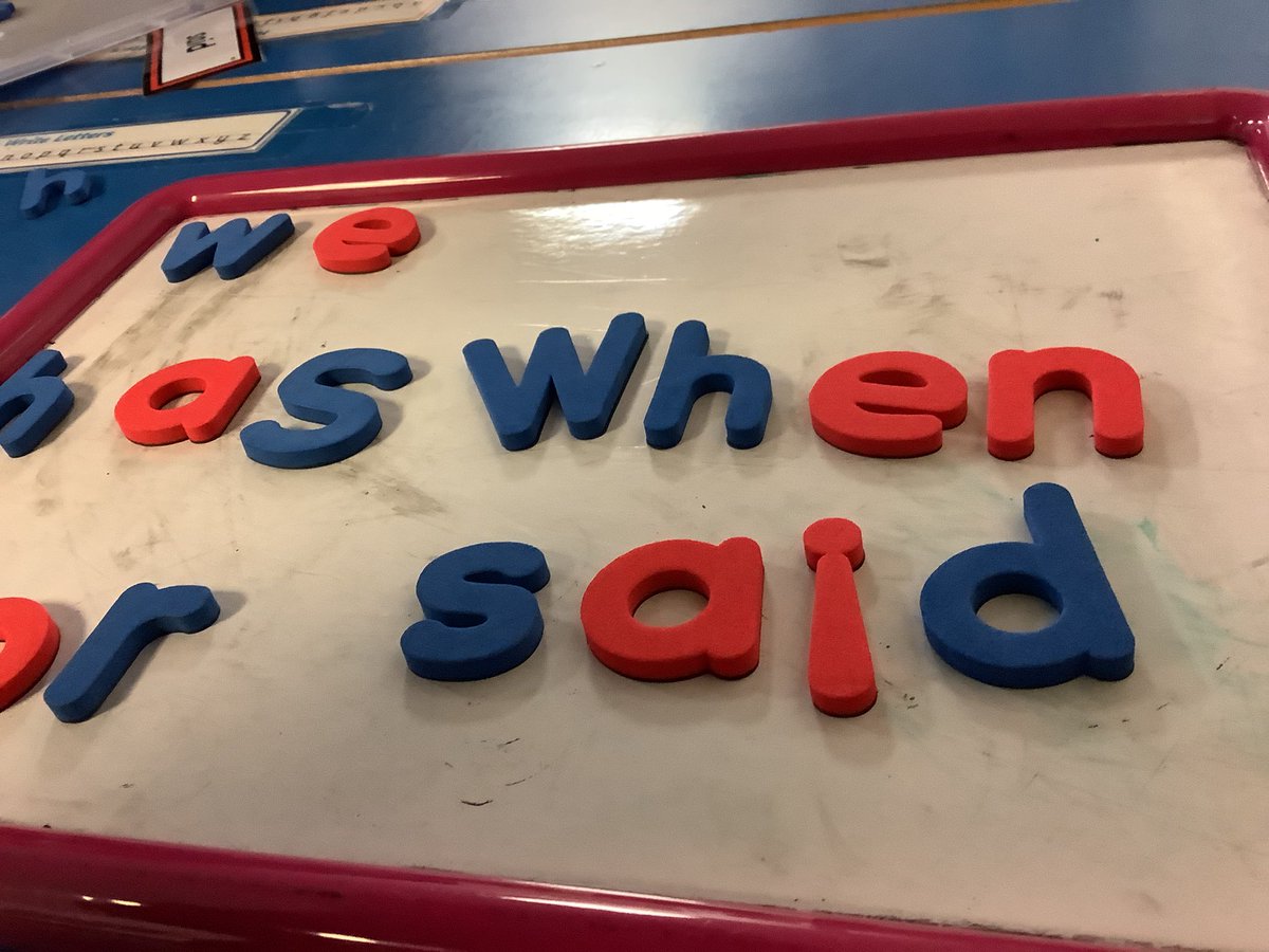 RPSMrsFallens's tweet photo. Magnetic madness in P2/1. Today we were using the magnetic letters to build our key words. We had to read the word, find the letters, put the letters in the right order and then read the word again. #remarkableriverside https://t.co/yOragzA9Ja