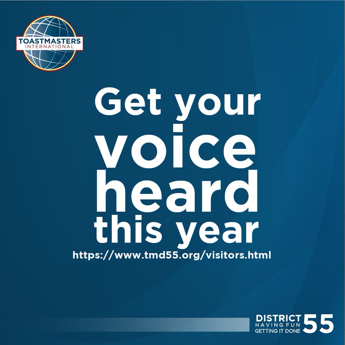 Visit tmd55.org/visitors.html to learn more.