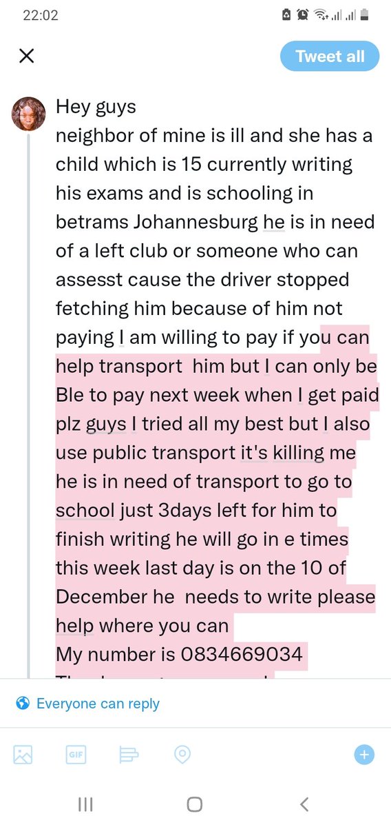 Kgomotsopoo's tweet photo. Plz help mpho get to school https://t.co/mPmcgEg2tt