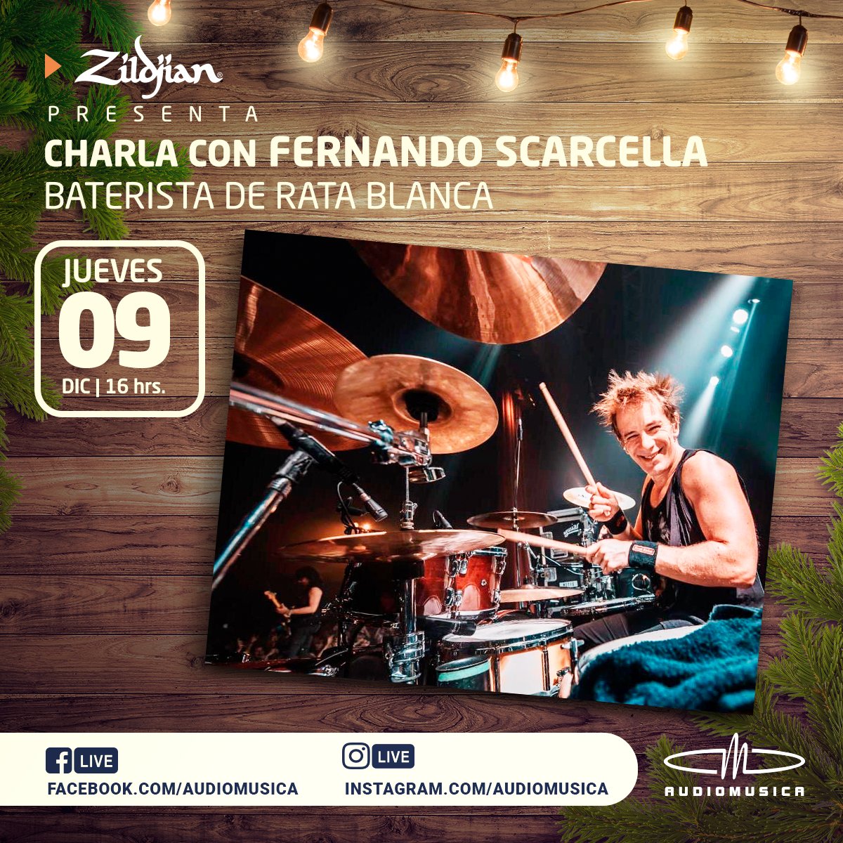 audiomusica's tweet photo. Acompáñanos este jueves en una interesante charla con Fernando Scarcella, baterista de Rata Blanca 🎶
@ZildjianCompany #Audiomusica #AudiomusicaChile #FernandoScarcella #Zildjian #Baterista #Drums https://t.co/1PiZRwc4oi