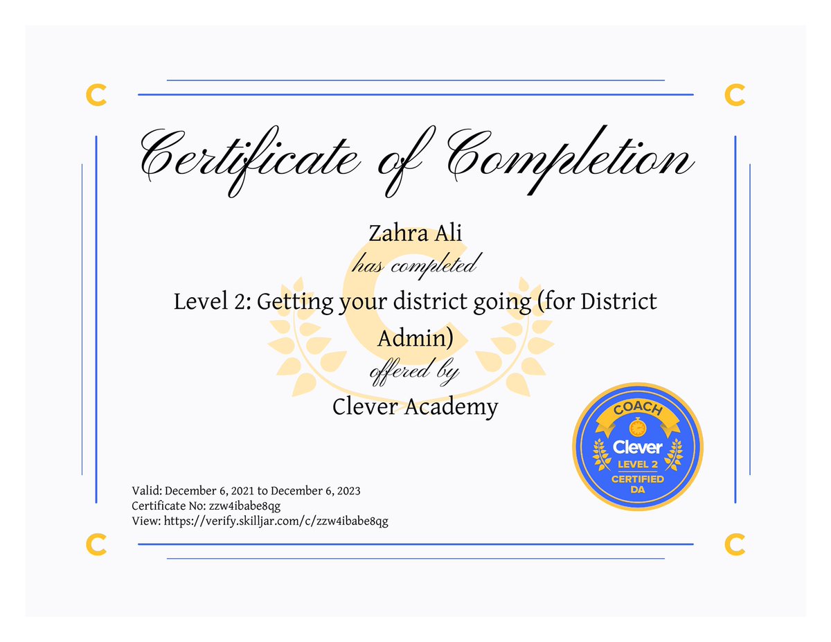 ZahraAli_EdTech's tweet photo. Working on my #CleverAcademy certifications! @clever #keeplearning #professionaldevelopment  @CFBDLS https://t.co/1hRbkSgZE8
