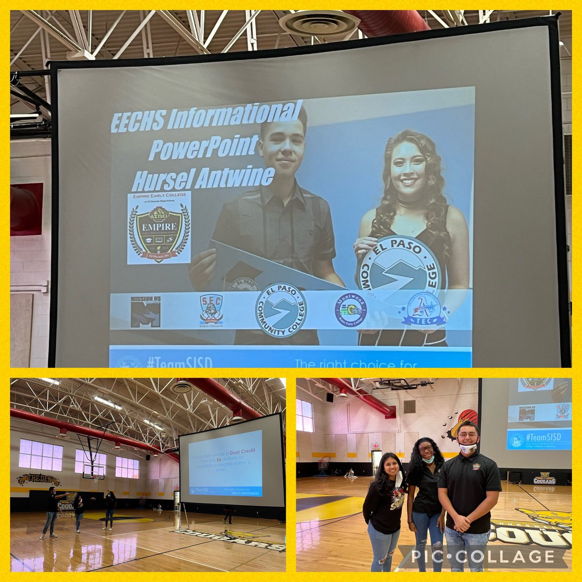EDAztecs_HS's tweet photo. Today we had @Empire_ECHS visit with our Cougars to inform them of the #EndlessOpportunities at @EDAztecs_HS!! #TeamSISD #FutureAztecs #8Tribes1Empire https://t.co/2ZKaZWwWPq