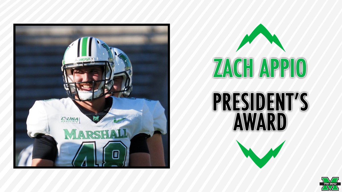 HerdFB's tweet photo. The President’s Award goes to a player from each unit who has shown perseverance in making outstanding contributions to the team’s success. This year’s winner are:

Devin Miller

Owen Porter

Zach Appio

#WeAreMarshall x #RiseAsOne https://t.co/uZBqn2CFZh